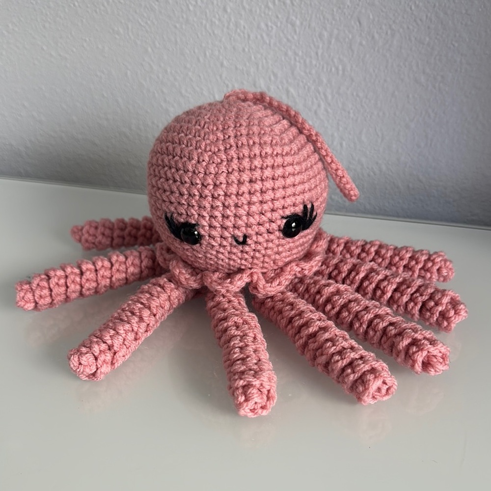 Pink Crochet Octopus